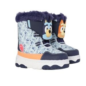 Bluey Toddler Kids Winter Boots with Faux Fur Trim Size 9
